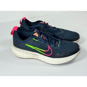 Nike Interact Run Womens Running Shoes 10.5 Blue Pink Green Lightweight Sneakers